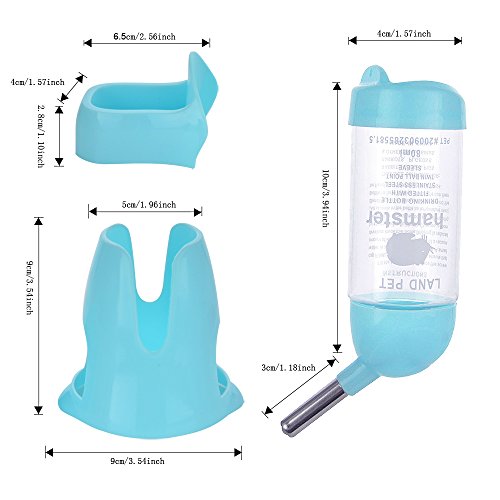 ShareWe Botella de Agua para Animales Dispensador Waterer Automático con Recipiente Tapa para Mascotas Gato Hamsters Ratas Cobayas Hurones Rabbits Conejos Animales pequeños