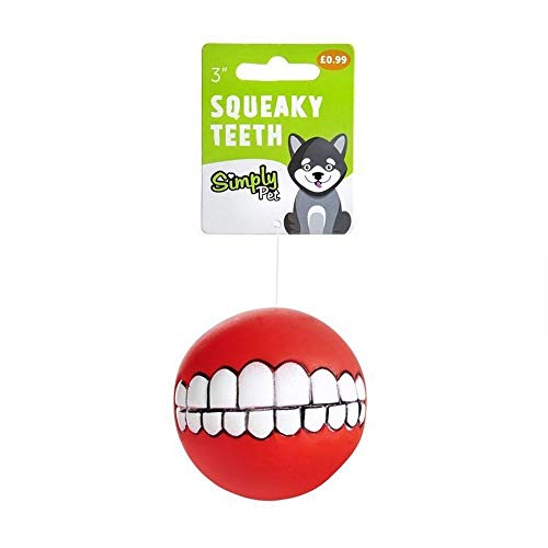 Sharples - Pelota de juguete con ruido diseño de dientes para perros (13 cm) (Rojo/Blanco)