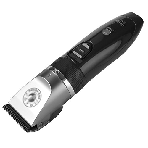 Shaver Cortapelos profesional recargable para mascotas, cuchillo de cerámica negra Ajuste fino de 5 velocidades, ultra silencioso y de baja vibración, con carga de doble línea