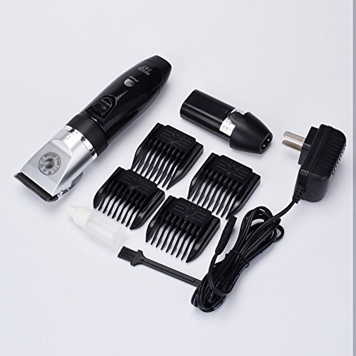 Shaver Cortapelos profesional recargable para mascotas, cuchillo de cerámica negra Ajuste fino de 5 velocidades, ultra silencioso y de baja vibración, con carga de doble línea