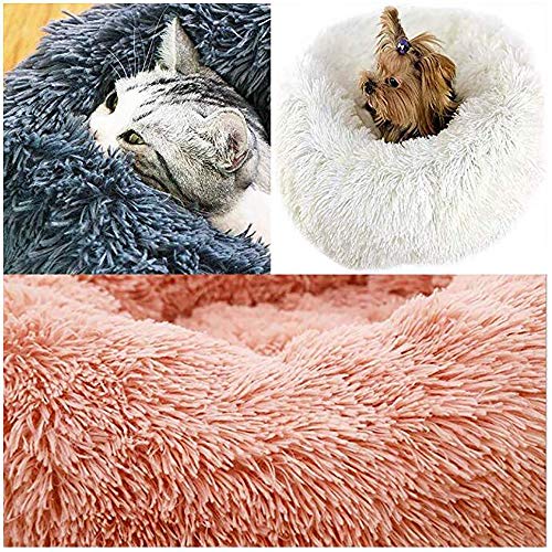 SHPEHP Canasta de Felpa Redonda para Perros y Gatos, Cama Redonda para Mascotas, Cama Suave y autolimpiante para Perros Cama de Felpa Suave y esponjosa Redonda y cómoda (19 Colores, 8 tamaños)-P-L