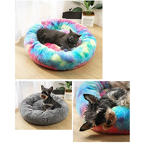 SHPEHP Canasta de Felpa Redonda para Perros y Gatos, Cama Redonda para Mascotas, Cama Suave y autolimpiante para Perros Cama de Felpa Suave y esponjosa Redonda y cómoda (19 Colores, 8 tamaños)-P-L