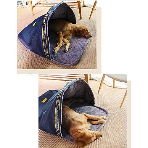 SHPEHP Casa portátil para Tiendas de Mascotas, Camas Grandes para Mascotas Tela Oxford Lavable Teepee para Mascotas Cama para Gatos Apto para Perros y Gatos: Varios tamaños Disponibles Blue-L