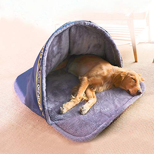 SHPEHP Casa portátil para Tiendas de Mascotas, Camas Grandes para Mascotas Tela Oxford Lavable Teepee para Mascotas Cama para Gatos Apto para Perros y Gatos: Varios tamaños Disponibles Blue-L