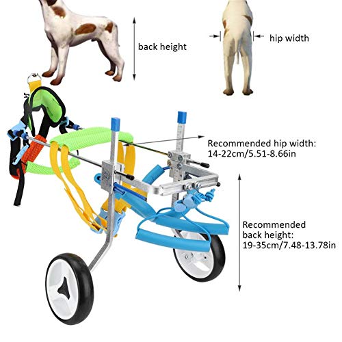 Silla De Ruedas para Perros Ajustable, Rehabilitación De Patas Traseras, Carro Entrenamiento para Perros Pet Clicker para Perros Entrenamientos para Perros Silla De Ruedas Ajustable