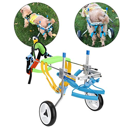 Silla De Ruedas para Perros Ajustable, Rehabilitación De Patas Traseras, Carro Entrenamiento para Perros Pet Clicker para Perros Entrenamientos para Perros Silla De Ruedas Ajustable