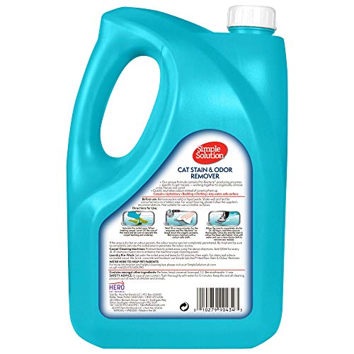 Simple Solution removedor de Manchas y olores de Gato, 4 L