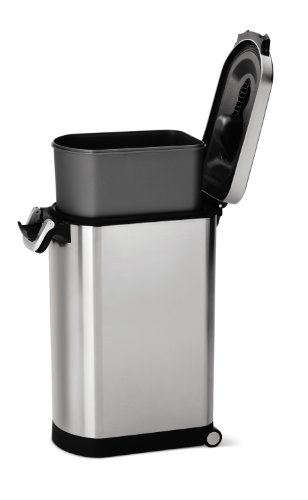 simplehuman, contenedor de comida para mascotas extragrande, acero inoxidable cepillado