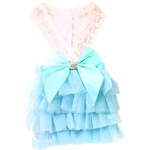 SIS Vestido para Perro, Falda tutú para Perro, Perro, Gato, Linda Falda de Princesa, Vestido tutú de Encaje para Torta para Perros pequeños y medianos para Ropa de Verano