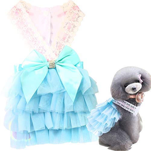 SIS Vestido para Perro, Falda tutú para Perro, Perro, Gato, Linda Falda de Princesa, Vestido tutú de Encaje para Torta para Perros pequeños y medianos para Ropa de Verano