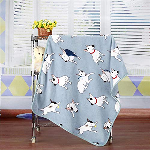 Sizwea Cálido Suave Coral Fleece Pet Dog Cat Bed Mat Espesar Cubierta de Manta para pequeño Mediano Grande Cat Puppy Dog Bulldog Producto para Mascotas de Invierno, Blue Bull Terrier, 38 x 60 cm