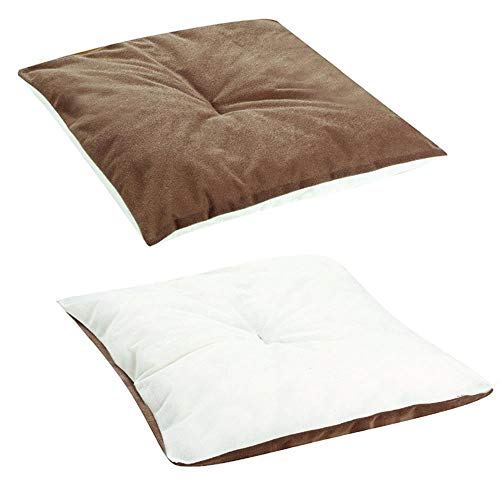 Sizwea Cama para Perros y Gatos cómoda y móvil casa para Mascotas Cama pequeña Alfombra para Perrera Lavable Suministros para Mascotas, café, 38 x 34 x 45 cm