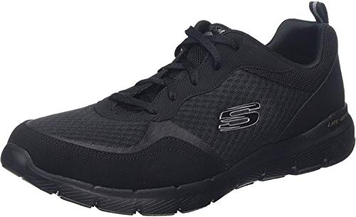 Skechers Women's Flex Appeal 3.0-GO Forward Trainers, Black (Black Leather/Mesh/Trim BBK), 4 (37 EU)