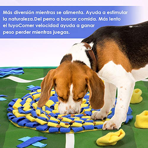 SlowTon Alfombrilla para Perros Toys Snuffle Mat para Perros Alfombrilla de Entrenamiento para Perros Trabajo para Mascotas de alimentación Mat fomenta Habilidades Naturales Pet Toy