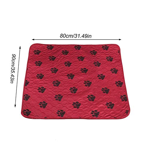 Smandy Almohadillas para Perros, Estera Impermeable para la orina Orina de la Cama Estera Reutilizable para el Entrenamiento del Perro Estera de alimentación Lavable Alfombra de Whelping(Red L)