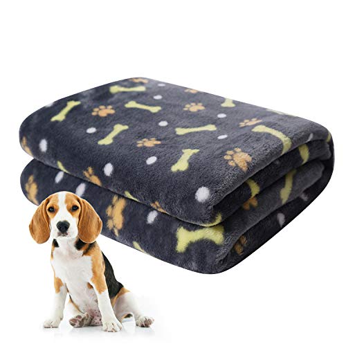 softan Manta para Mascotas | Manta para Perros esponjosa para Perros pequeños, medianos y Grandes | Manta de Cachorro Lavable para Perros Cama | 60 x 80cm, Gris