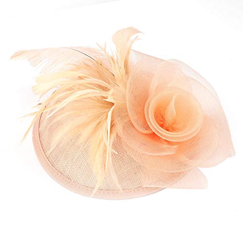 Sombrero nupcial retro, elegantes sombreros nupciales de la boda Sombrero nupcial de plumas Sombrero de plumas de avestruz Gorra Decoración de fiesta para mujeres para elegir contornos estilo(#10)