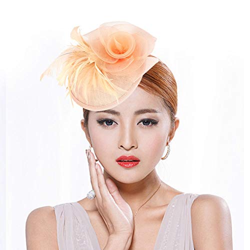 Sombrero nupcial retro, elegantes sombreros nupciales de la boda Sombrero nupcial de plumas Sombrero de plumas de avestruz Gorra Decoración de fiesta para mujeres para elegir contornos estilo(#10)