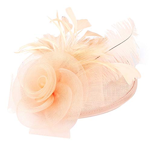 Sombrero nupcial retro, elegantes sombreros nupciales de la boda Sombrero nupcial de plumas Sombrero de plumas de avestruz Gorra Decoración de fiesta para mujeres para elegir contornos estilo(#10)