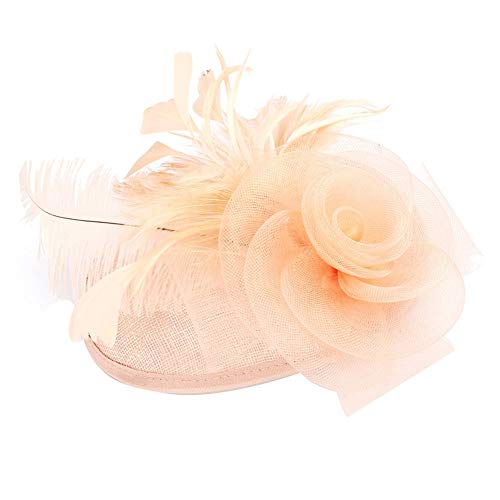 Sombrero nupcial retro, elegantes sombreros nupciales de la boda Sombrero nupcial de plumas Sombrero de plumas de avestruz Gorra Decoración de fiesta para mujeres para elegir contornos estilo(#10)