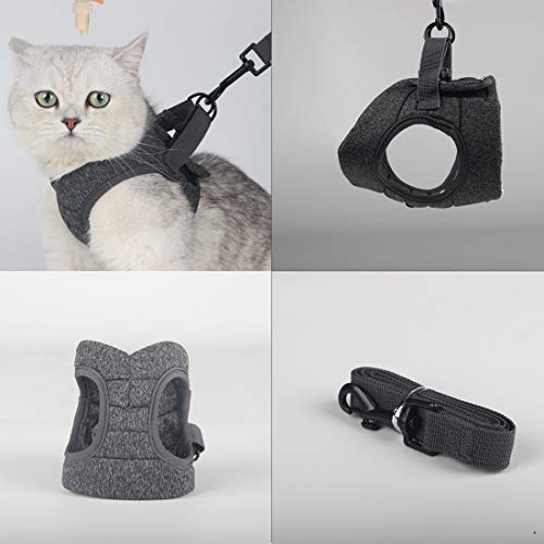 Sunlane Juego de arnés y Correa para Gatos para pasear 360 ° Wrap-Around pequeño Gato y Perros vajilla Efecto Amortiguador y Resistencia a la Fuga, Adecuado para Bolsa Plegable con Tejidos catiónicos