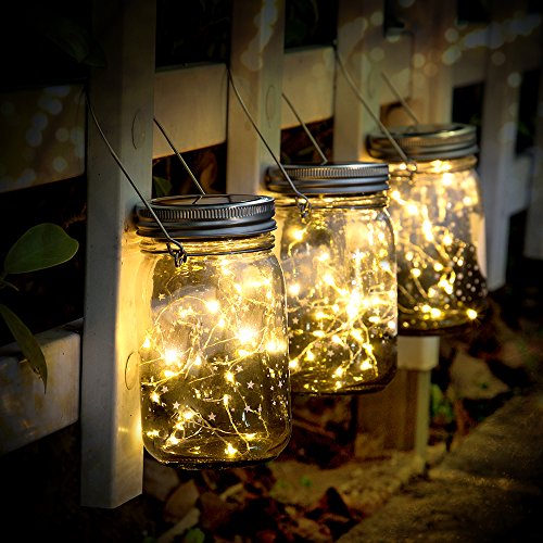 SUNNOW Luz Solar Jardín - Juego de 3 Lámparas Solares, 30 Luces LED de Hadas, Luces De Jardin Solares, Impermeable Interiores/Exteriores Decoración Lámpara Para Navidad Jardín de Patio y Césped