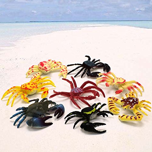 suoryisrty Plastic Kids Toy Modelo Cangrejo Juguete, Simulación Cangrejo Animal Figura Océano Playa Vida Fiesta Rellenos de Bolsa Niños Juguetes GIF