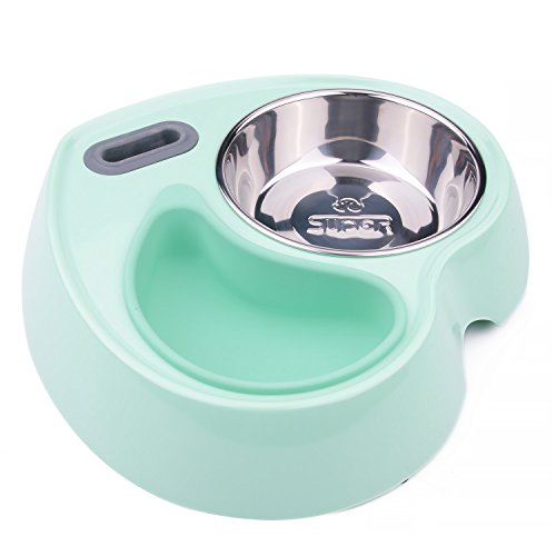 Super Design Comedero Perro Doble Alimentador & Dispensador de Agua Ajustable Fuente Agua para Gatos Perros