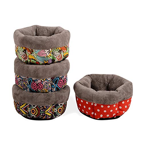 SWQG-Sartén Cane Gatto Letto Rotondo Divano Cuscino per Animali Domestici, Sacco A Pelo, Fondo Antiscivolo, Lavabile In Lavatrice Cama-A-Lavable (Color : D, Size : Diameter:17.7 in)