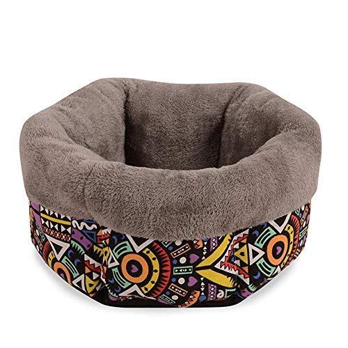 SWQG-Sartén Cane Gatto Letto Rotondo Divano Cuscino per Animali Domestici, Sacco A Pelo, Fondo Antiscivolo, Lavabile In Lavatrice Cama-A-Lavable (Color : D, Size : Diameter:17.7 in)