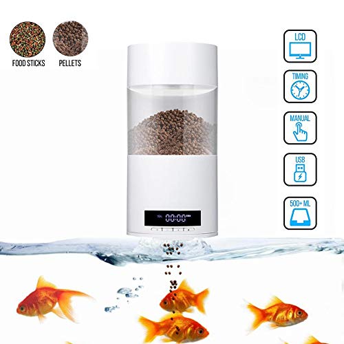 Szseven Alimentador Automático De Pescado, Alimentador Automático De Pescado Dispensador De Alimento para Peces Alimentador Automático Eléctrico Peces, Alimentador De Temporizador De Tanque Acuario