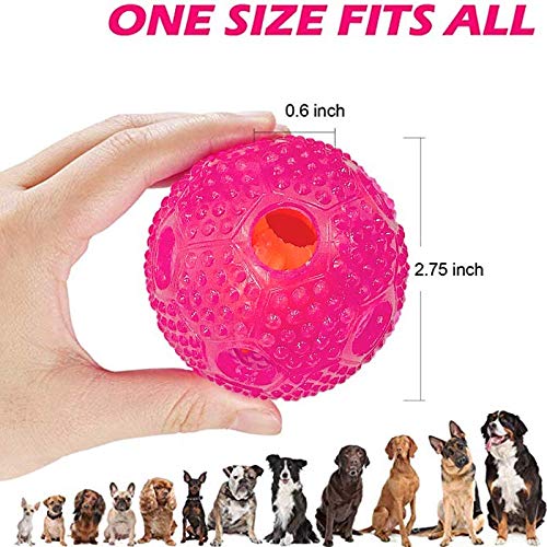 TERRA Juguete Interactivo para Perros IQ Treat Ball Juguetes dispensadores de Alimentos para Perros pequeños, medianos y Grandes Pelota Dura para Masticar Limpia los Dientes Goma no tóxica (Red)