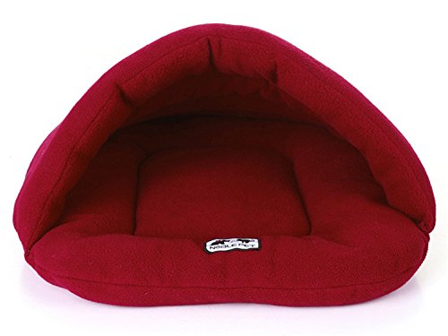 thematys Colchoneta Material de Felpa Cama de Almohada Lavable y Resistente a los arañazos para Perros y Gatos (XS, Rojo)