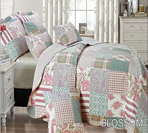 THL Colcha Patchwork 2 Almohada Sham Juego de Colcha 235 X 250 CM Doble/King