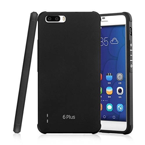 Tianqin Huawei Honor 6 Plus Funda-TPU Suave Cubierta del Huawei Honor 6 Plus [Choque] [Thin] [Impedir la caída] [Prevent rascarse] Adecuado para Huawei Honor 6 Plus Caso - Negro