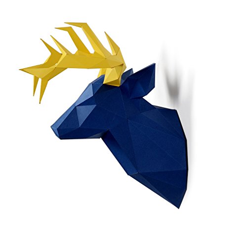 Timorn DIY Pre-Cortado Papercraft Ensamblaje Kit 3D Wall Ciervo Head Trophy (Ciervo)