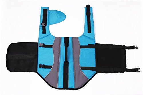 Tineer Perro Chaleco Salvavidas Life Jacket Swimming Suit Seguridad Traje de baño Chaleco Reflectante Mascota Flotación Salvavidas Natación (S, Azul)