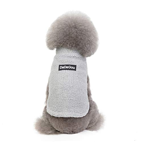 Tineer Pet Doggy Winter Lamb Cachemira Abrigo Warm Outdoor Fleece Dog Fleece Forro Pullover Coat Chaqueta Outwear Chaleco para Perros pequeños y medianos (XXL, Gris)