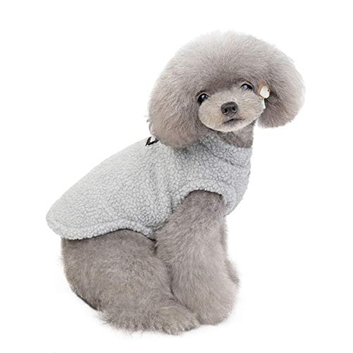 Tineer Pet Doggy Winter Lamb Cachemira Abrigo Warm Outdoor Fleece Dog Fleece Forro Pullover Coat Chaqueta Outwear Chaleco para Perros pequeños y medianos (XXL, Gris)