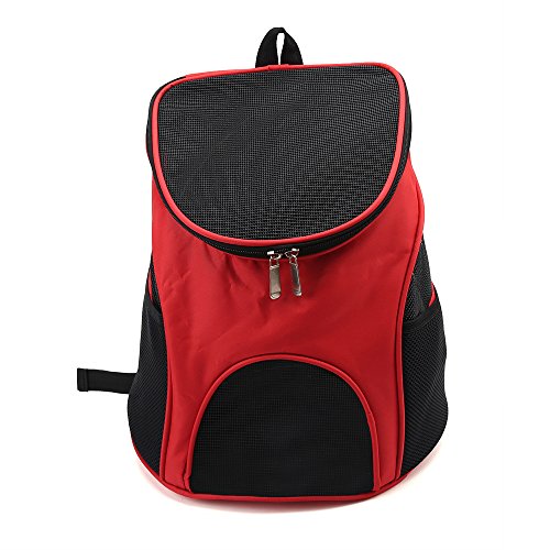 Tineer Pet Mochila Perro Gato Portador Bolsa Portátil 6KG Pet Front Bolsa de Viaje Malla Mochila Bolsa Salir hacia Fuera Bolsa de Hombro Ajustable Porta Perritos (Rojo)