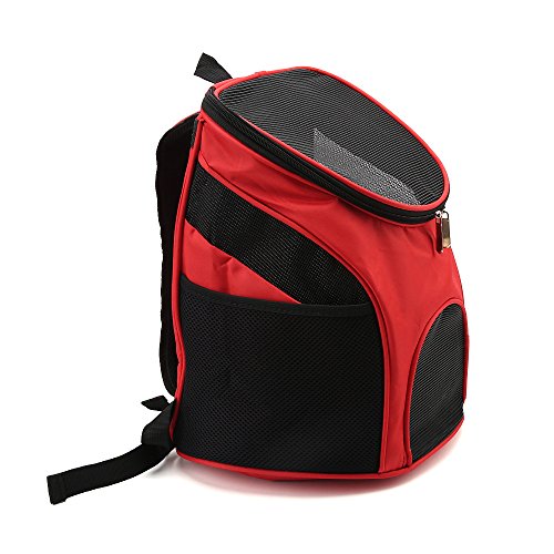 Tineer Pet Mochila Perro Gato Portador Bolsa Portátil 6KG Pet Front Bolsa de Viaje Malla Mochila Bolsa Salir hacia Fuera Bolsa de Hombro Ajustable Porta Perritos (Rojo)