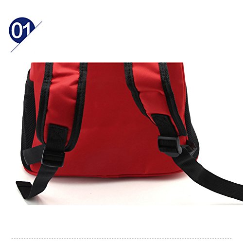 Tineer Pet Mochila Perro Gato Portador Bolsa Portátil 6KG Pet Front Bolsa de Viaje Malla Mochila Bolsa Salir hacia Fuera Bolsa de Hombro Ajustable Porta Perritos (Rojo)