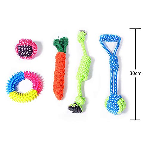 TOMYEER Juguetes para Perros Puppy Chew Dog Rope Denticion Juguetes Interactivos,Pack de 5