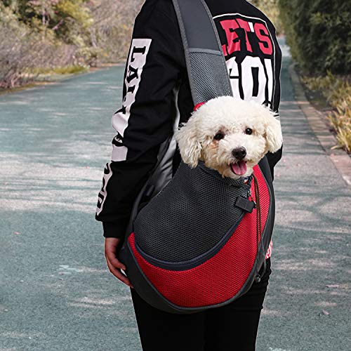 Transportín para Perros, Bolsa Bandolera de Transporte para Llevar Perrito Gatito Mascota Pequeño Correa de Hombro Acolchada Ajustable Tote Bag con Bolsillo Delantero Viajes Puppy Carrier 2.5kg/5.5LB