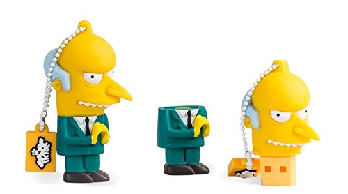 Tribe Los Simpsons Mr. Burns - Memoria USB 2.0 de 8 GB Pendrive Flash Drive de Goma con Llavero, Multicolor