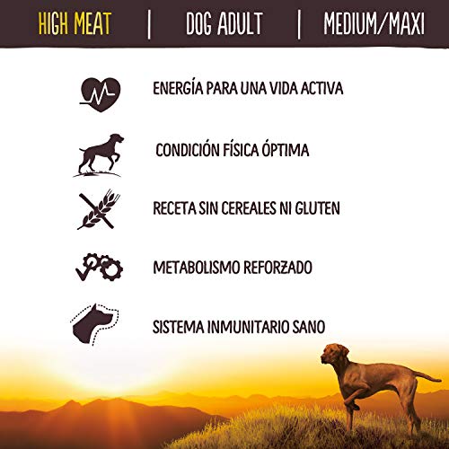 True Instinct High Meat Adult Medium/Maxi - Pienso para Perros Adultos con Pavo Deshuesado 1200 g