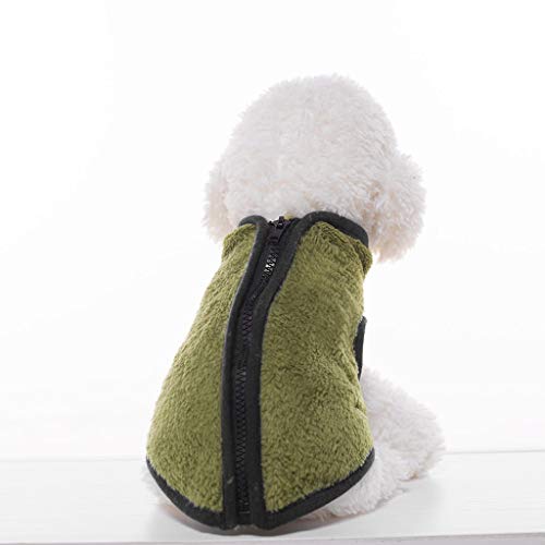 TWBB Ropa para Mascotas, Abrigos con Cremallera para Mascotas Gato Perro Cálido Invierno Polar Chaleco de Felpa Chaqueta Suéter para Cachorro Pequeño Yorkshire Chihuahua