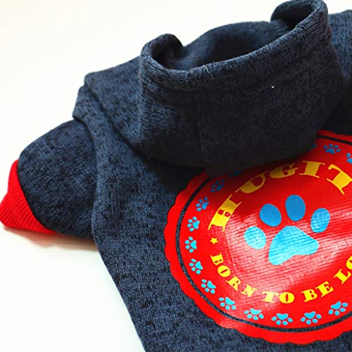 TWBB Ropa Perro Pequeño, Invierno Forro Polar Sudaderas con Capucha para Perros, Impresión Abrigo de Cachorro Gatos Mascota Yorkshire Chihuahua, XS-XL