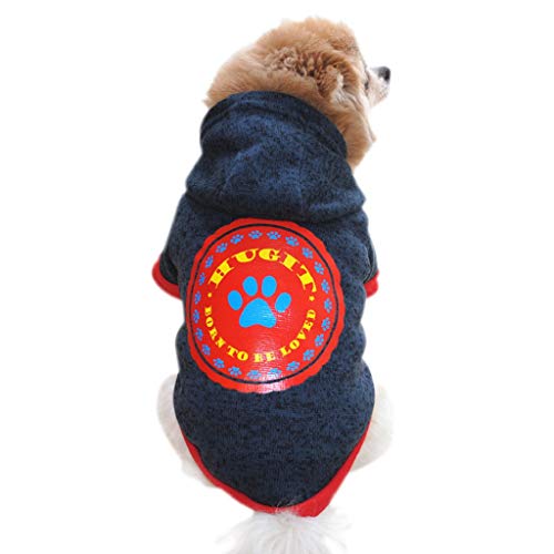 TWBB Ropa Perro Pequeño, Invierno Forro Polar Sudaderas con Capucha para Perros, Impresión Abrigo de Cachorro Gatos Mascota Yorkshire Chihuahua, XS-XL