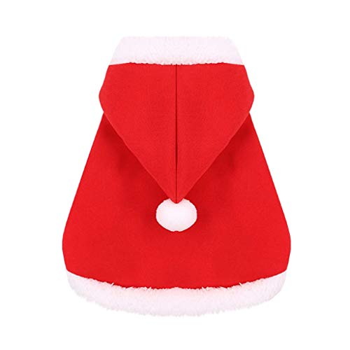 TWBB Ropa Perro Pequeño Invierno, Pet Dog Christmas Capa con Capucha Capa Ajustable con Cuello y Pajarita Lindo Disfraz de Navidad para Gato, Perro, Ropa de Cachorro Yorkshire Chihuahua